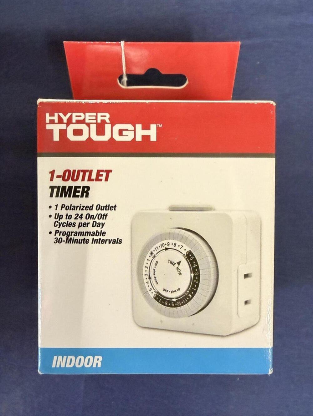 Hyper Tough 1 Outlet Indoor Programmable Timer Wall Switch 30 Minute Intervals